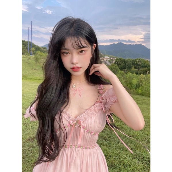 ĐẦM DÀI MAXI HỞ VAI 2 LỚP BÈO NHÚN