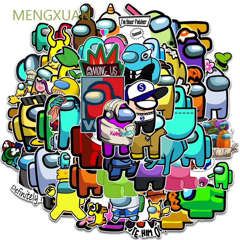 Set 50 hình dán phong cách Among Us chống thấm nước trang trí mũ bảo hiểm/tủ lạnh/xe máy/xe đạp/hành lý/ván trượt DIY