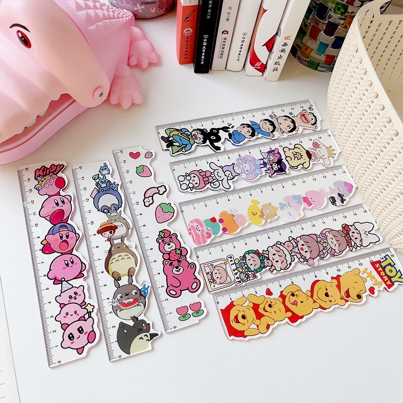 Thước Đo Bằng Acrylic Trong Suốt Hình Nhân Vật Hoạt Hình Dễ Thương