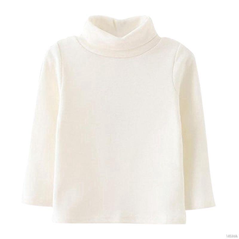 Áo thun cổ cao dài tay thiết kế thời trang cho bé gái