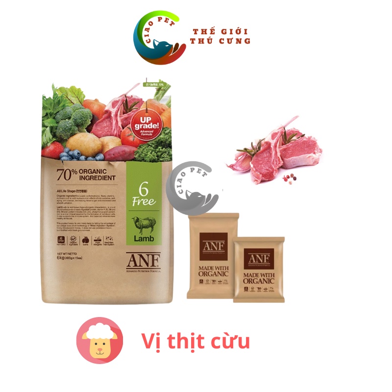 ANF Thức ăn hạt hữu cơ cho chó - 3 VỊ CỪU, VỊT và CÁ HỒI