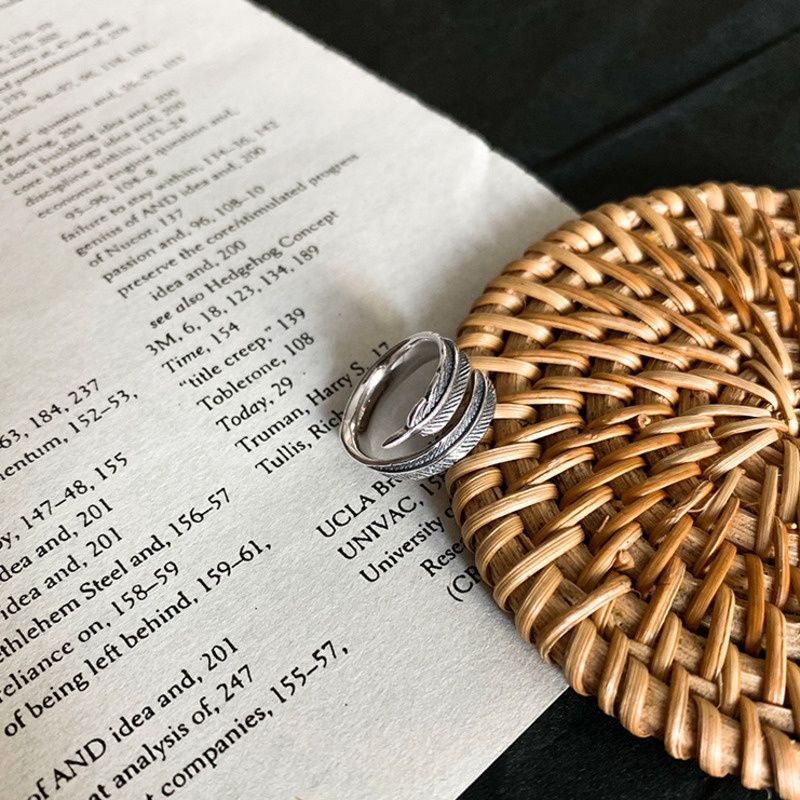 Nhẫn hình lông vũ thời trang cá tính độc đáo