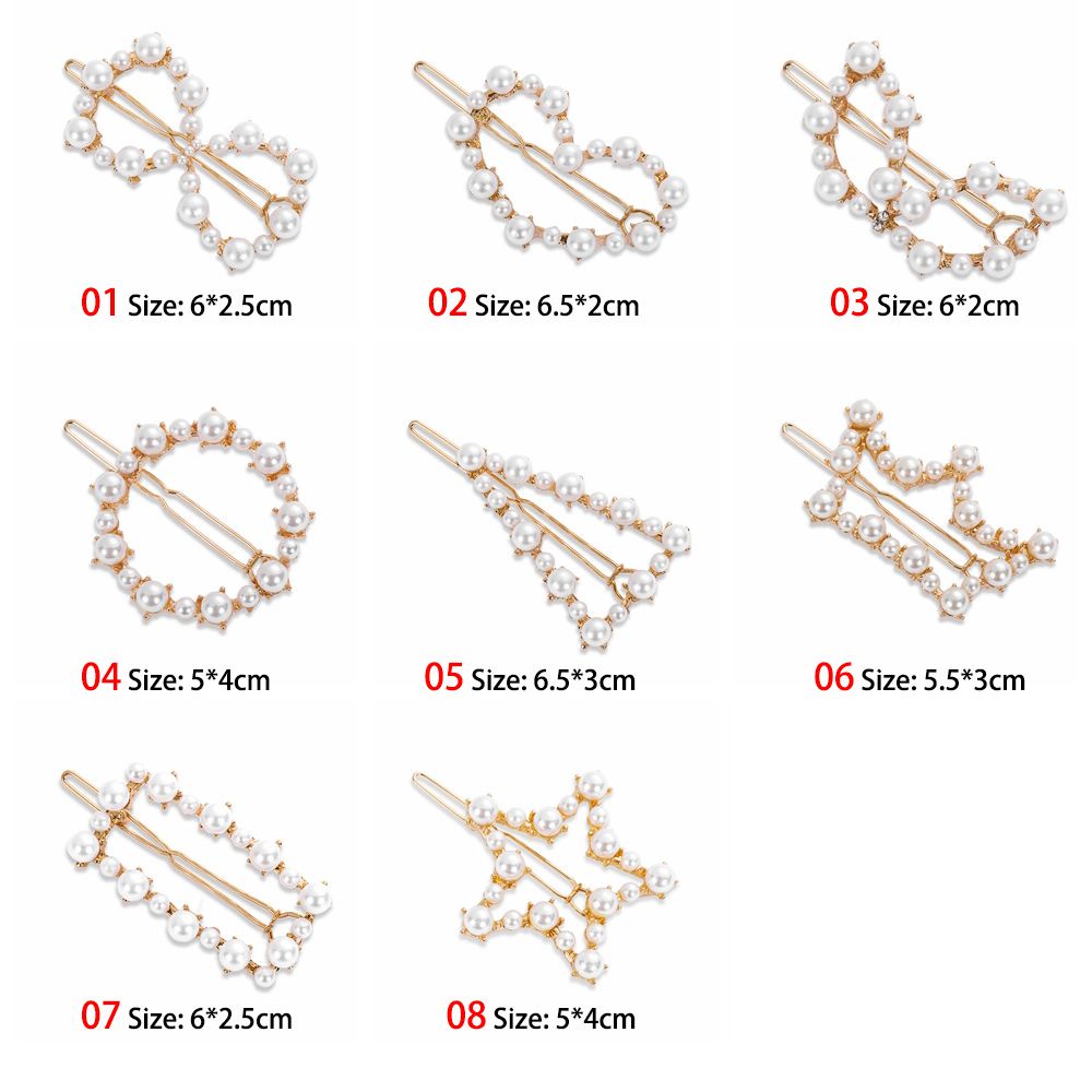 Kẹp tóc kim loại đính ngọc trai nhân tạo thời trang thanh lịch cho nữ