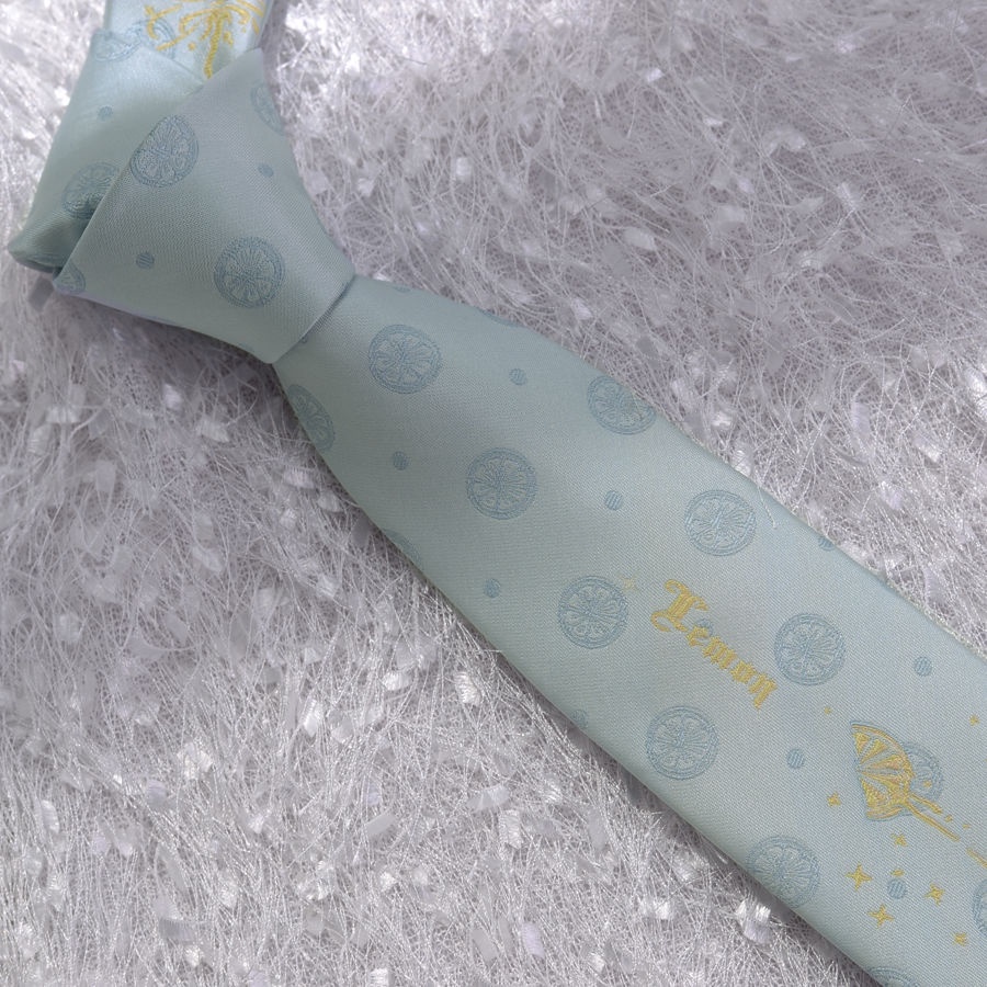 Cà Vạt Đồng Phục Hình Thỏ Chanh Màu Xanh Lá Nhạt Tươi Tắn