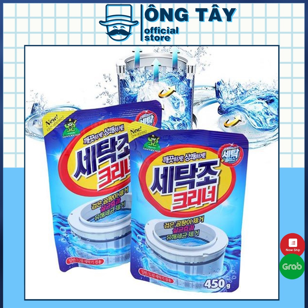 Bột tẩy lồng máy giặt - bột vệ sinh lồng máy giặt hàn quốc gói 450g