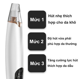 Máy Hút Mụn Đầu Đen Mini Cầm Tay Blackhead Cao CấpTặng 3 Đầu Hút Đa Năng