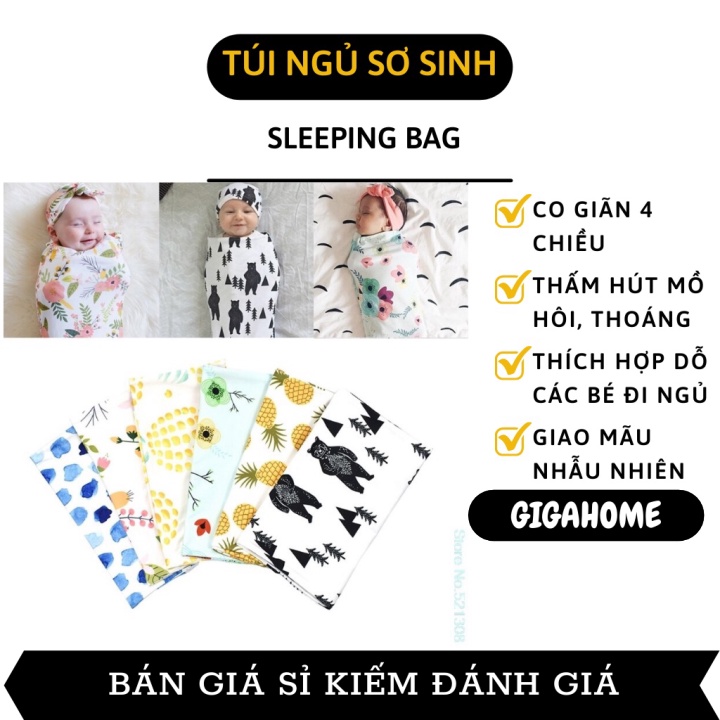 Kén Ngủ Cho Trẻ Sơ Sinh GIGAHOME Túi Ngủ Kèm Băng Đô Giúp Bé Dễ Ngủ Và Phụ Kiện Chụp Ảnh 7193