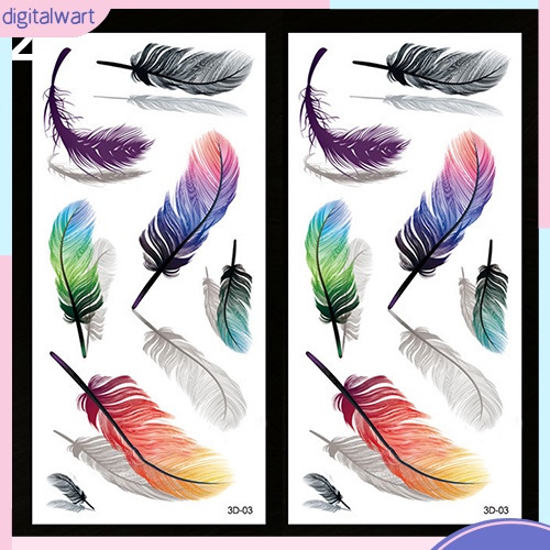 Set 2 hình xăm dán họa tiết hoa/bướm 3D dùng trang trí thủ công