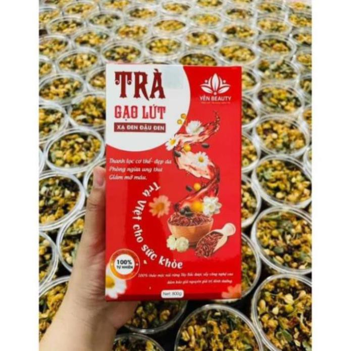 TRÀ GẠO LỨT XẠ ĐEN ĐẬU ĐEN 800g - 500g, Hoa Cúc, Hoa Nhài Thanh lọc cơ thể - Đẹp da