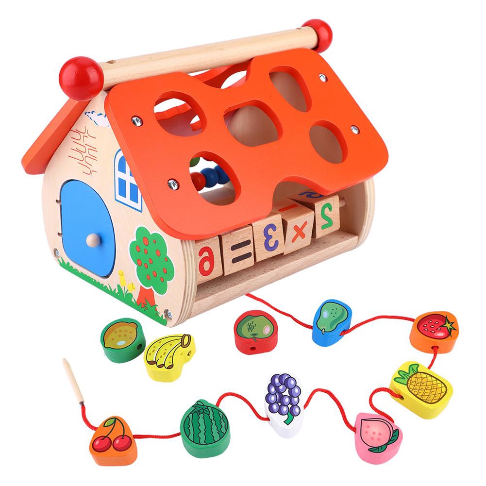 Punkstyle Baby Cognitive Toy, Wooden House Shape Number Color Cognitive Educational Toy Sorting Puzzles Toys Shape Sorte