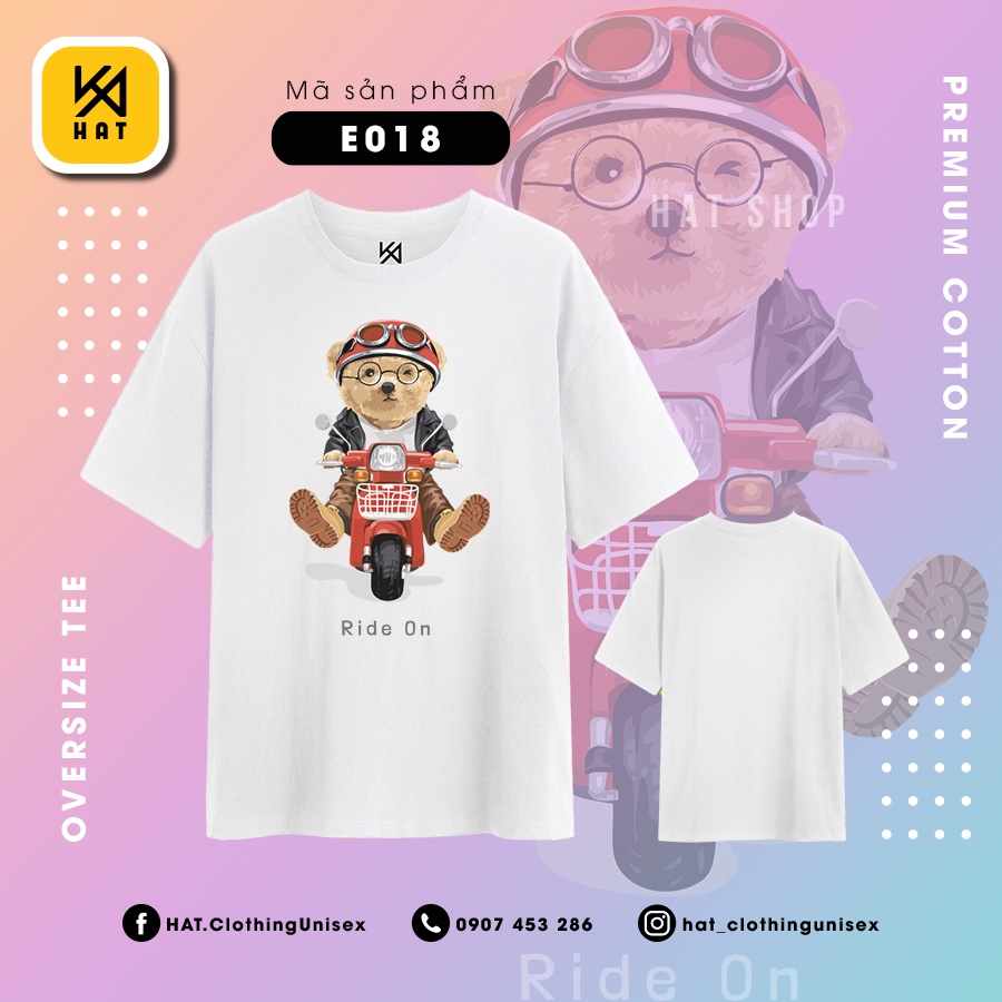 Áo Thun Tay Lỡ Form Rộng [FREESHIP] Unisex Gấu Cute E017 E018 [GIÁ GỐC TẠI XƯỞNG]