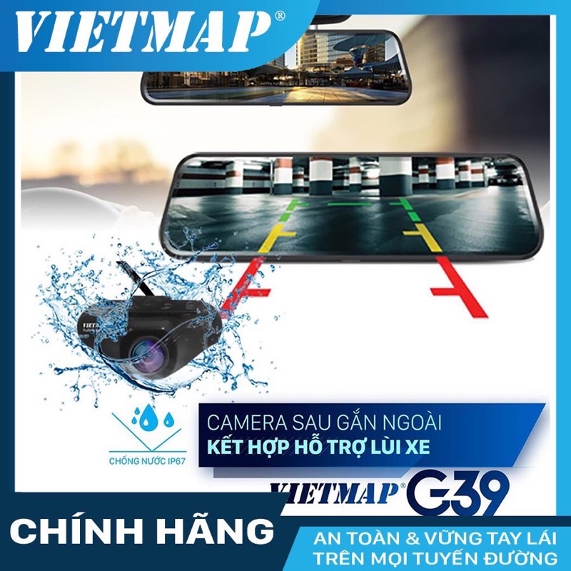 Camera hành trình ô tô VIETMAP G39 có Wifi G.P.S + thẻ nhớ 32/64/128GB Class 10