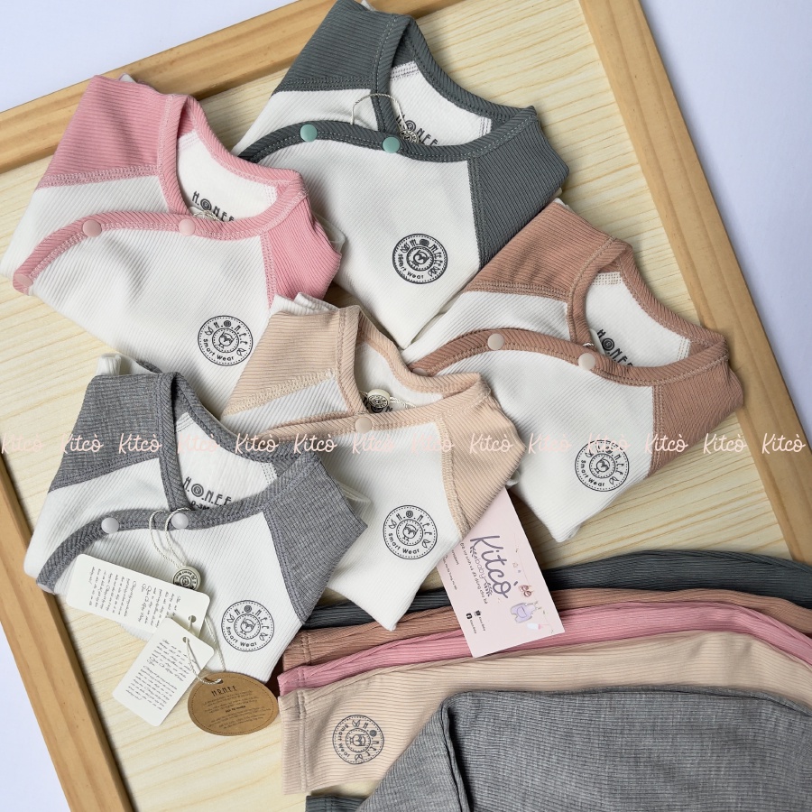 HRNEE Bộ nỉ lông cài chéo