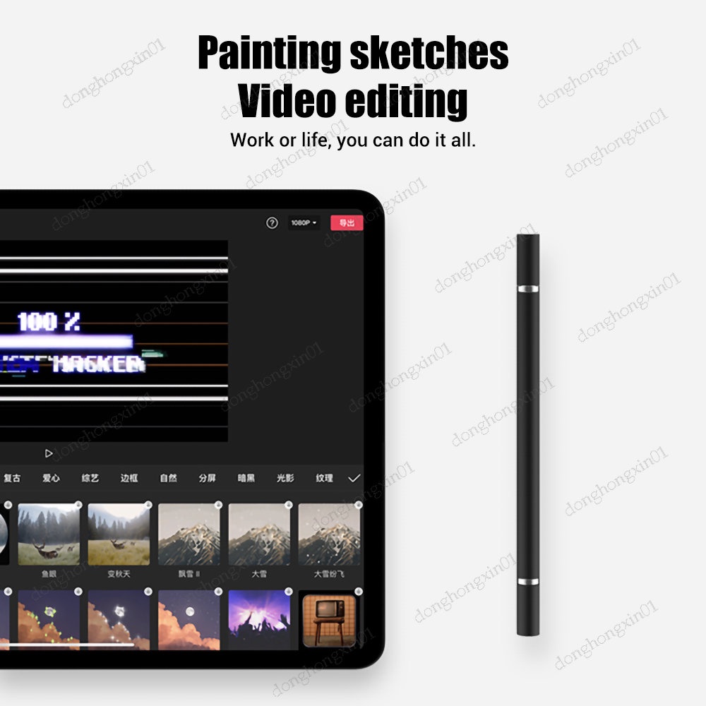 Bút Cảm Ứng Hai Đầu Thông Dụng Cho Apple iPad Pro 11 (2022) 6th Pro 12.9 2022 Air 5 Air 4 Air 3 Pro 10.5 9.7 2018 5th 10.2