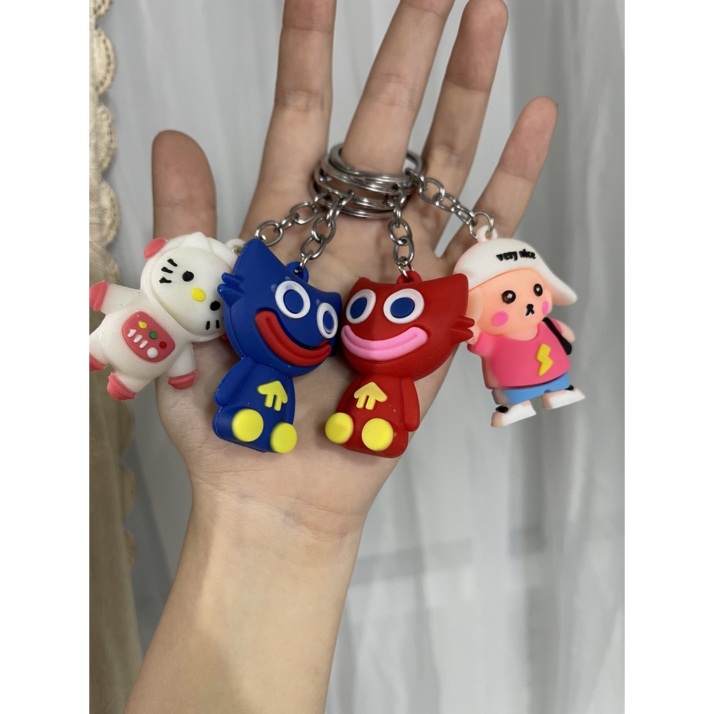 Móc khóa với thiết kế nhựa silicon hoạt hình dễ thương kute