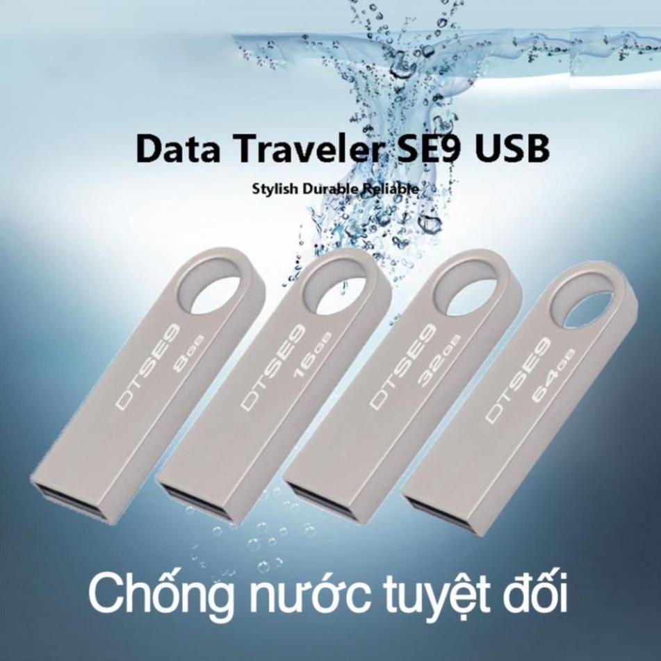 Usb Kingston 64Gb/32Gb/16Gb/8Gb/4Gb/2Gb SE9 2.0,nhỏ gọn thiết kế vỏ kim loại chống nước chuyên dụng cho loa, loa di động