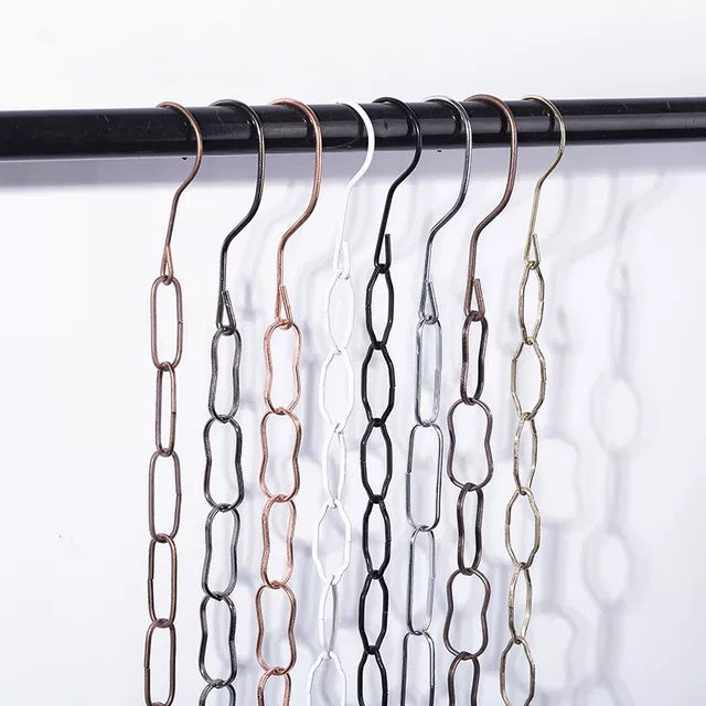 Dây móc xích kim loại, chất liệu inox màu vàng,bạc không rỉ dài 1m, phụ kiện cho cửa hàng shop thời trang