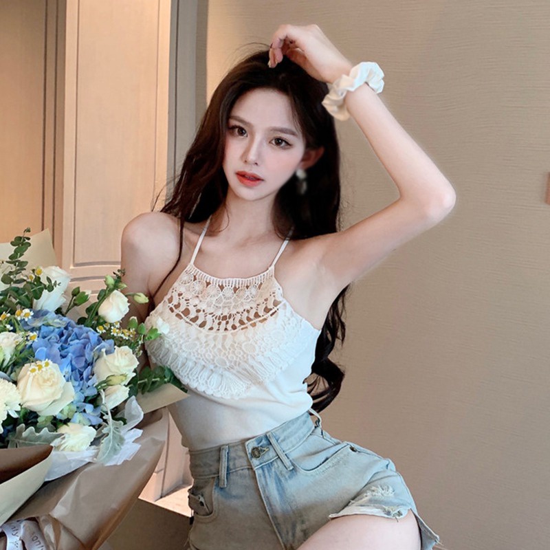 Áo Hai Dây Cổ Yếm Phong Cách Pháp Thời Trang Mùa Hè Cho Nữ