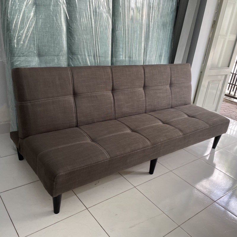 Ghế sofa giường đa năng 1m8 x 90cm bọc vải bố màu nâu tối