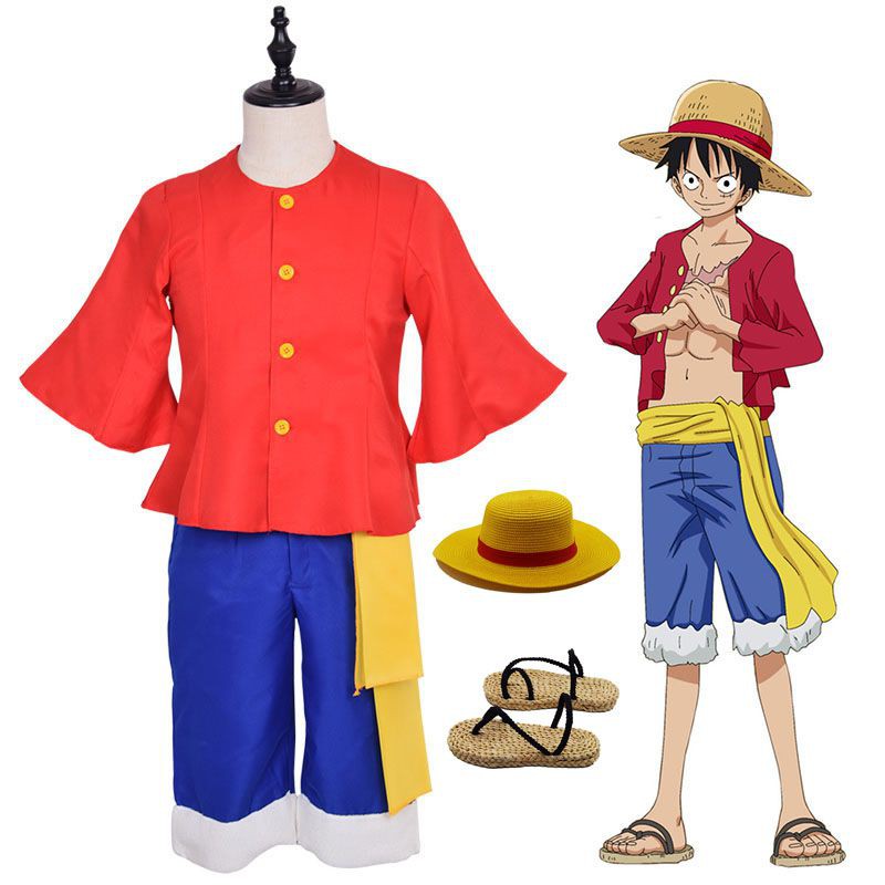 【Ready Stock】Bộ Đồ Hóa Trang Nhân Vật Luffy Trong Phim Hoạt Hình One Piece