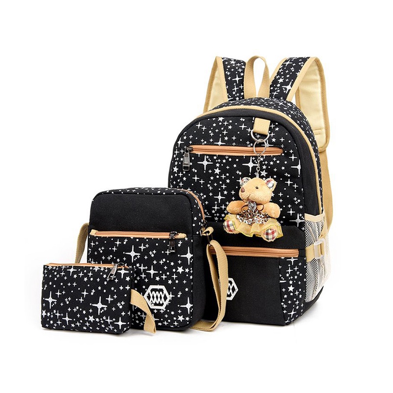 Ba Lô canvas Họa Tiết Hoạt Hình Phong Cách Hàn Quốc Xinh Xắn Cho Nữ