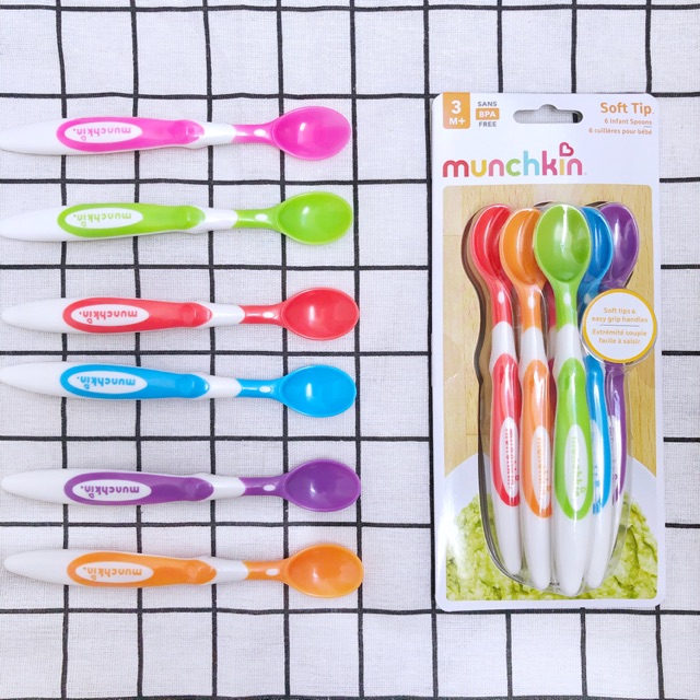 [Cái lẻ] Thìa siêu mềm Munchkin cho bé 3M+