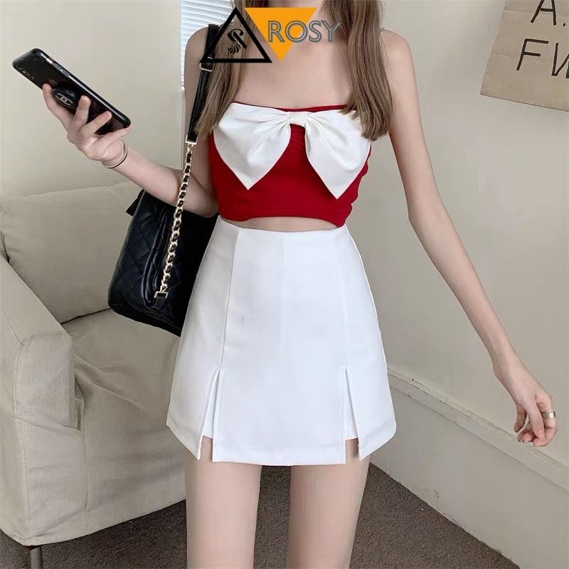 Chân Váy Công Sở Chữ A Xẻ Tà 2 Bên Lưng Cạp Siêu Cao Chất Tuyết Mưa Cao Cấp