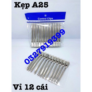 Kẹp vịt chia tóc A025 ( kẹp sắt 1 vỉ 12 chiếc )