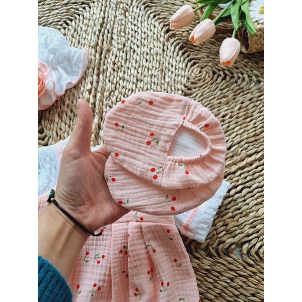 Bodysuit Hanbok Cho Bé Gái Sơ Sinh 0-12 Tháng Kèm Mũ Và Tất Chân, Váy Sơ Sinh, Bodychip Đầy Tháng, Bodysuit Sơ Sinh