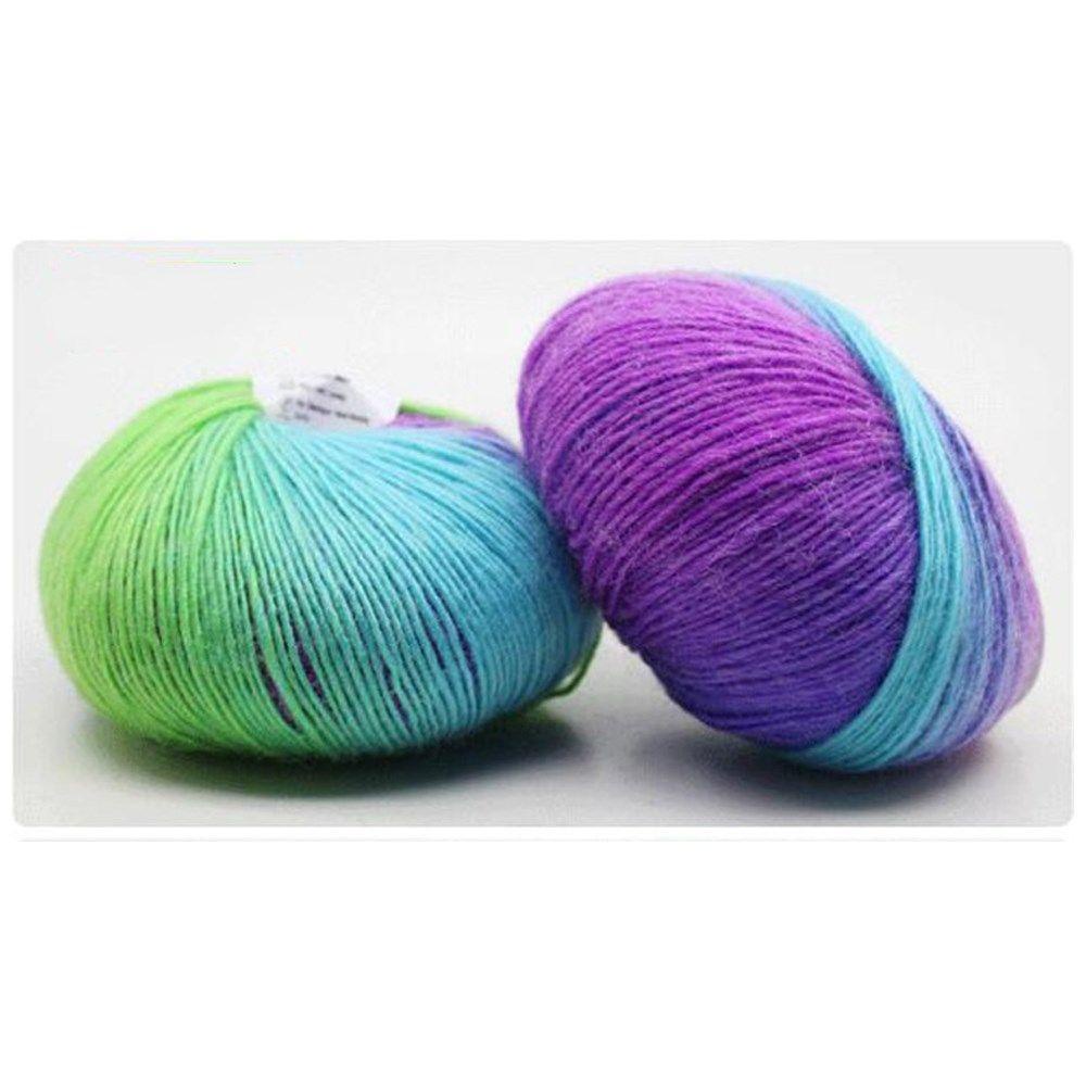 DORAW Cuộn Len Đan Chất Lượng Cao Màu Sắc Cầu Vồng Gradient 50g