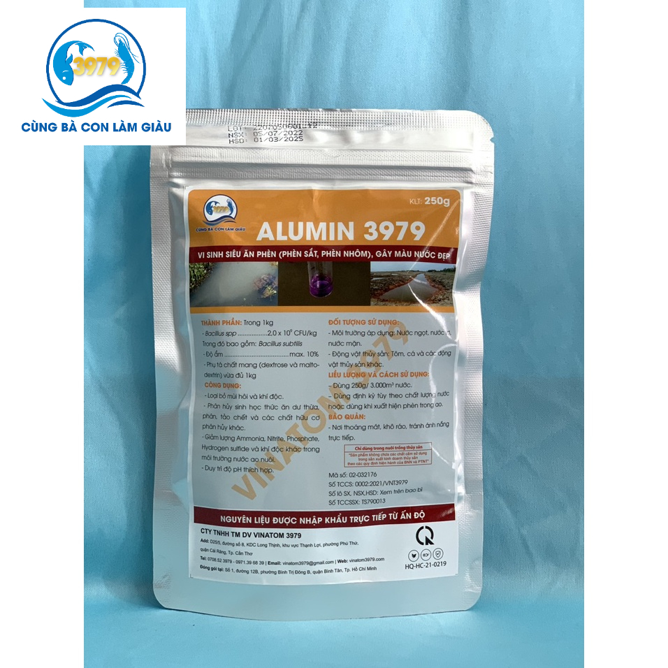 ALUMIN 3979-  MEN ĐẶC TRỊ PHÈN, VI SINH ĂN PHÈN, GÂY MÀU NƯỚC ĐẸP.