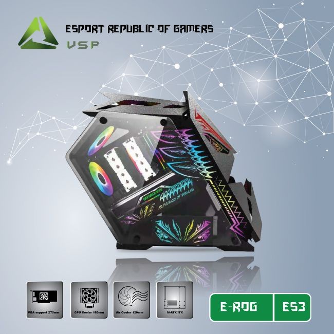 Thùng máy Case VSP ESPORT ROG ES3 Gaming   - Hàng chính hãng