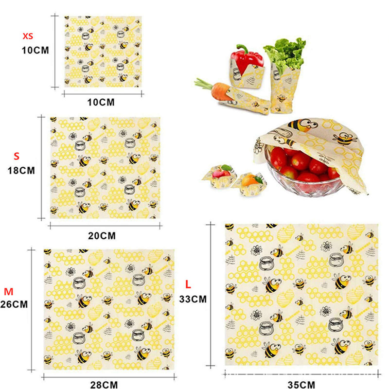 Set 6 Đĩa Đựng Thức Ăn Bằng Sáp Ong Tự Nhiên Có Thể Giặt Sạch