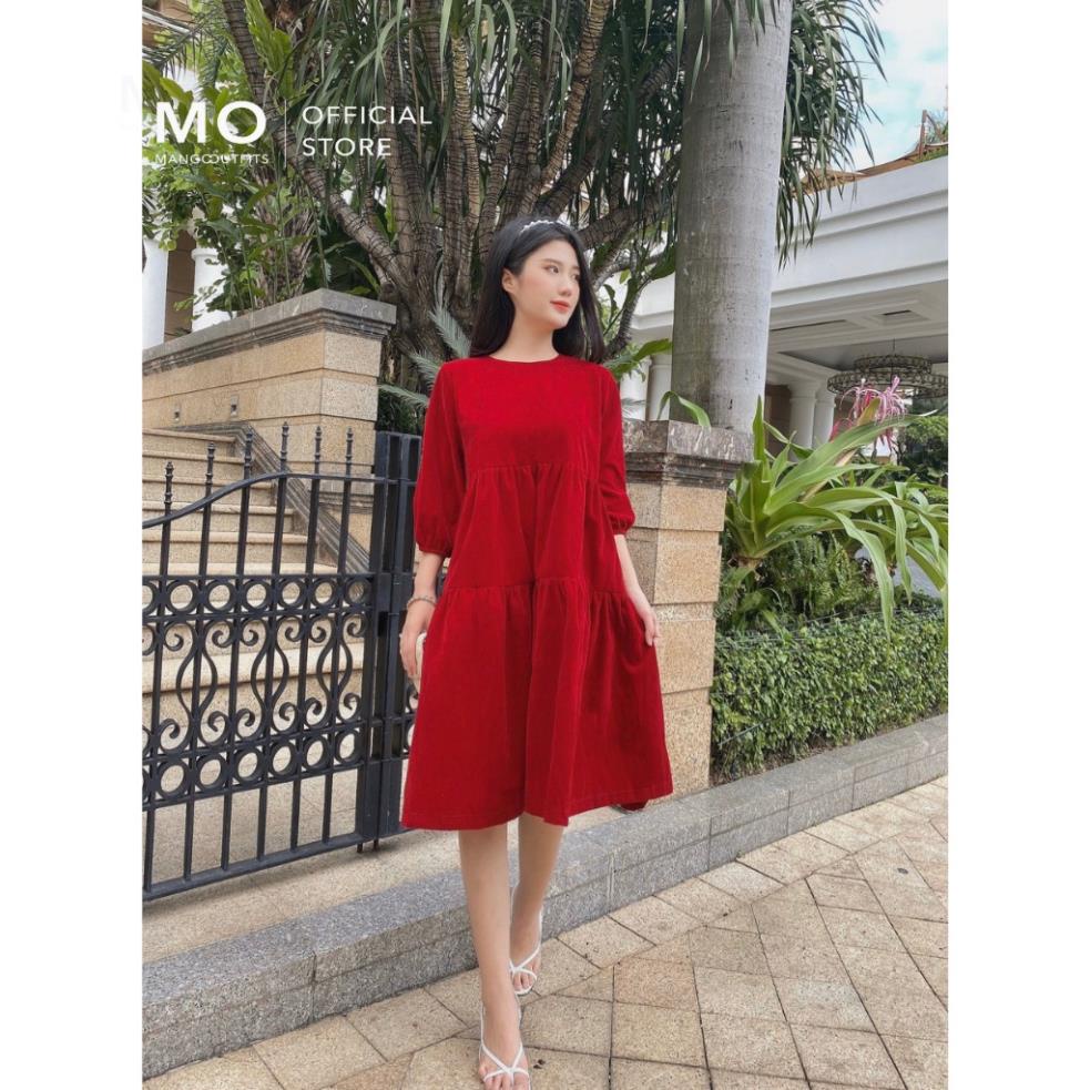 Váy Bầu nhung đuôi cá. đầm bầu thu đông nhung mềm mịn ko bám bụi