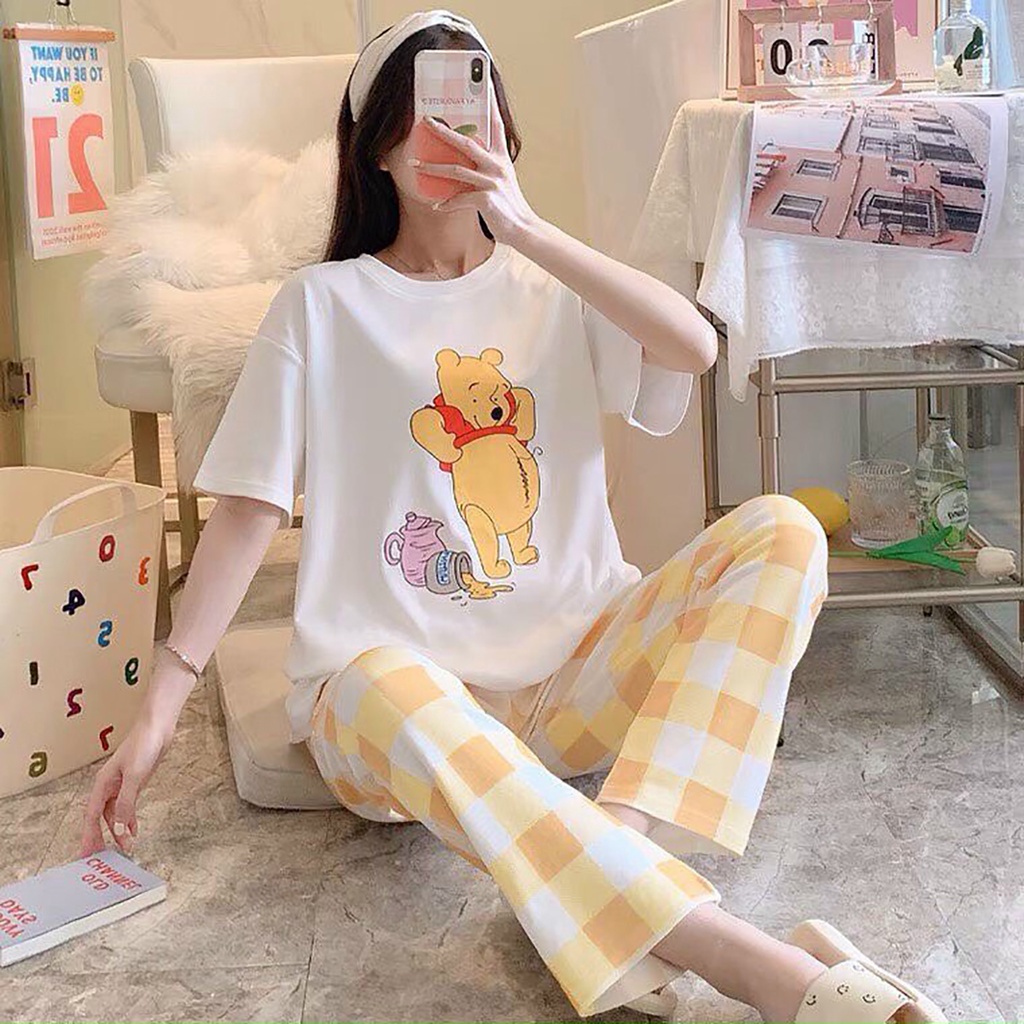 Đồ Bộ Mặc ở Nhà Bộ Đồ Ngủ Nữ Quần Dài Pijama Thun Lạnh Đẹp [CODE 49-52] Freesize Từ 45-55Kg - BB REAL | BigBuy360 - bigbuy360.vn