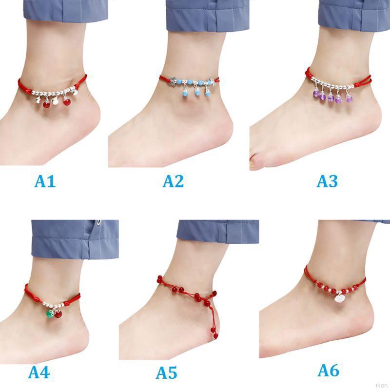 Vòng đeo cổ chân kết hạt đỏ phong cách cổ điển | BigBuy360 - bigbuy360.vn