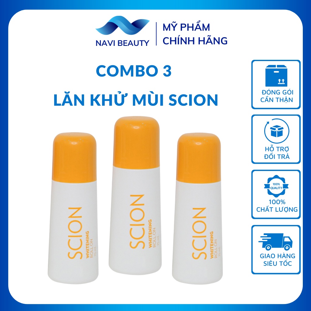 Combo 3 lăn khử mùi Scion khử mùi hôi nách hiệu quả 75ml