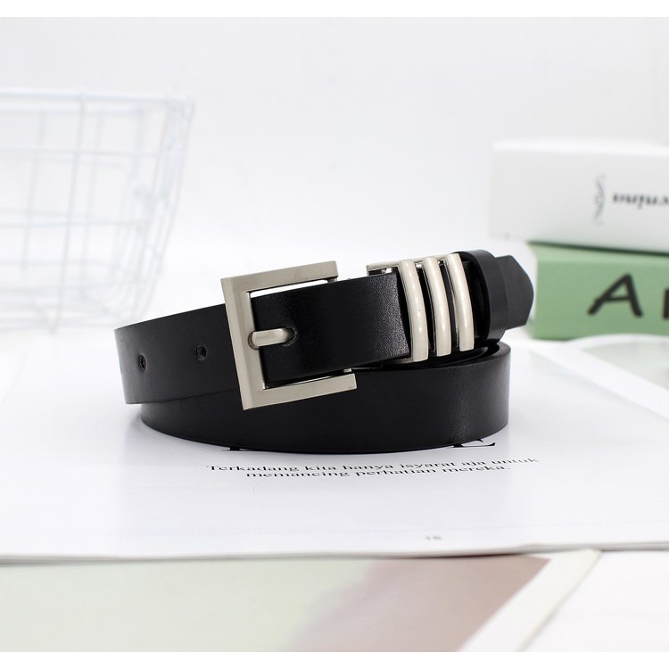 Thắt lưng Saint Laurent - Vuông Đen 3 đai khóa