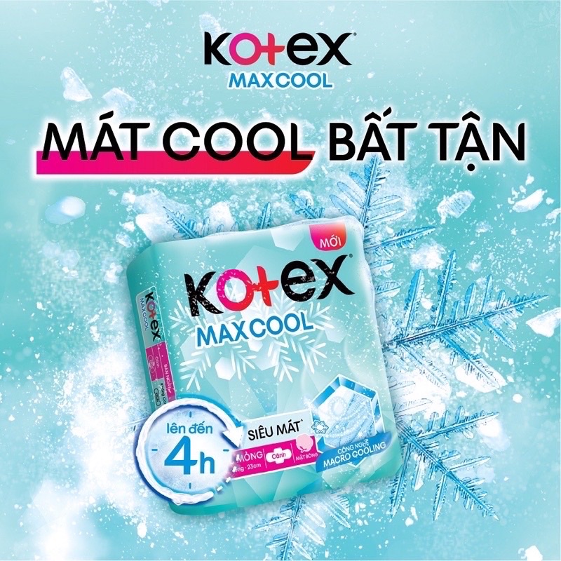 Lốc 8 Gói Băng Vệ Sinh Kotex Max Cool Siêu Mỏng Có Cánh 23cm