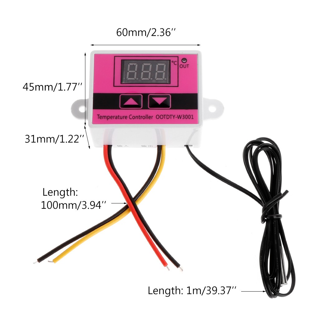 Bộ điều khiển nhiệt độ điện tử w3001 AC 110V 220V màn hình LED