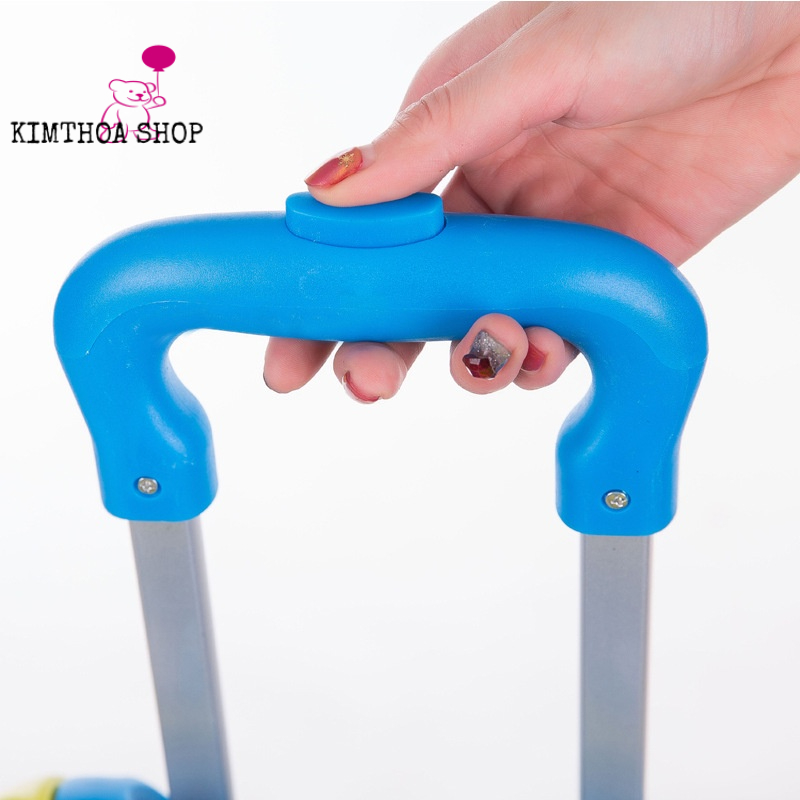 Vali kéo du lịch cao cấp in 2 mặt chống trầy size 18, vali đi chơi cho bé bánh xoay 360 độ chắc chắn