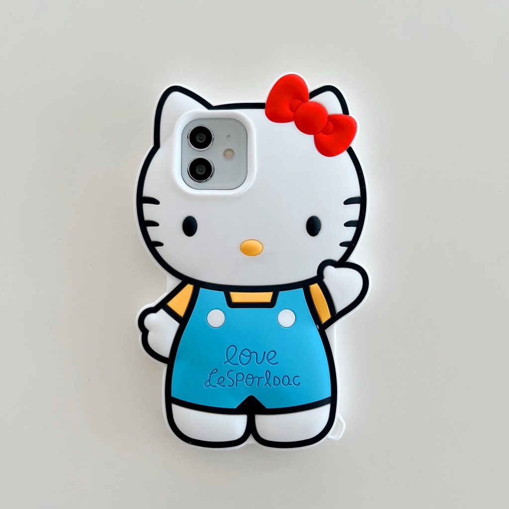 Ốp Điện Thoại Silicon Mềm Chống Sốc Hình Mèo Kitty 3D Cho iPhone 14Promax / 14 / 13Promax / 13 / 12 / 11 / XS / 7P