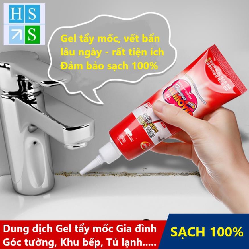 Tuýp Gel tẩy nấm mốc, vết bẩn lâu ngày 150g (Dùng cho Gia đình : Làm sạch Khu bếp, nhà vệ sinh, kẽ tường, tủ lạnh..)