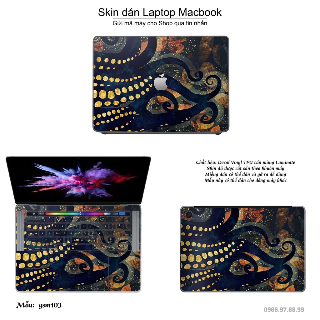 Skin dán Macbook mẫu sơn mài (đã cắt sẵn, inbox mã máy cho shop)