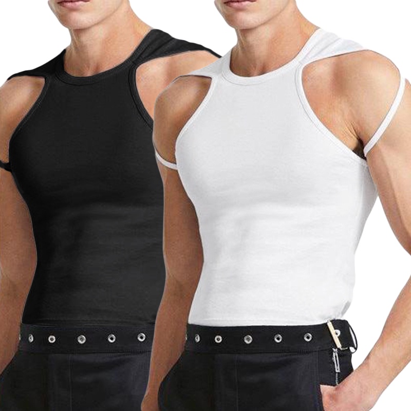 Áo Sát Nách Cổ Tròn Dáng Ôm Co Giãn Thoải Mái Thời Trang Mùa Hè Cho Nam Size S-5XL