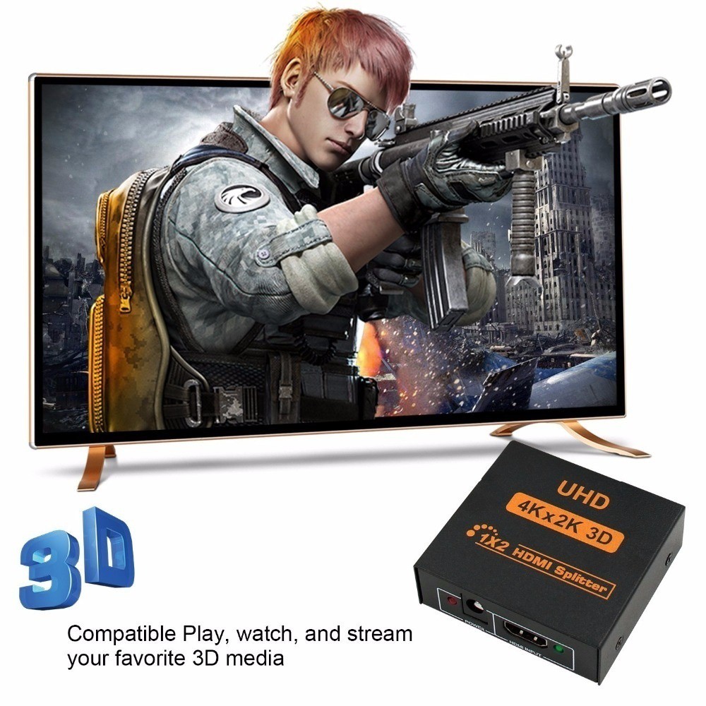 Bộ chia đầu cắm HDMI 4K HD 1080p 1X2 1X4 cho HDTV DVD PS3 Xbox chuyên dụng