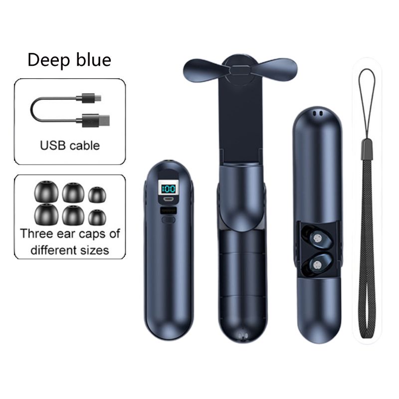Quạt Thể Thao zzz Mini Cầm Tay Tích Hợp Đèn Pin Và Tai Nghe Chống Thấm Nước Kèm Mic