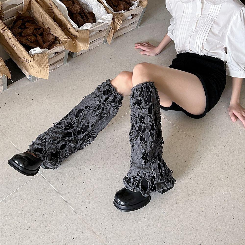 Vớ Dài Đến Đầu Gối Giữ Ấm Chân Màu Trơn Thời Trang Phong Cách Gothic Ngọt Ngào VANES1 Y2k