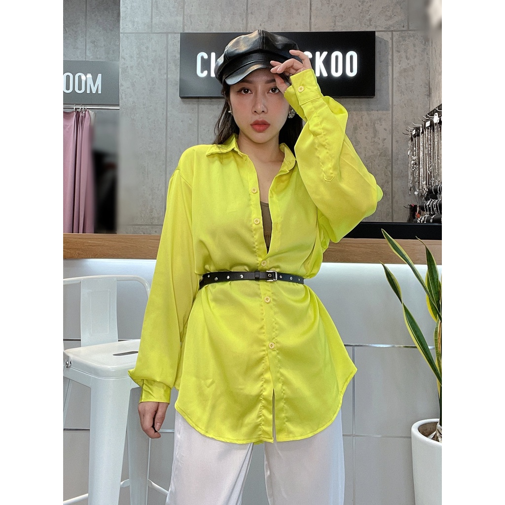 Áo Sơ Mi Lụa Trơn Có Nhiều Màu - Mã Số: Hanh01