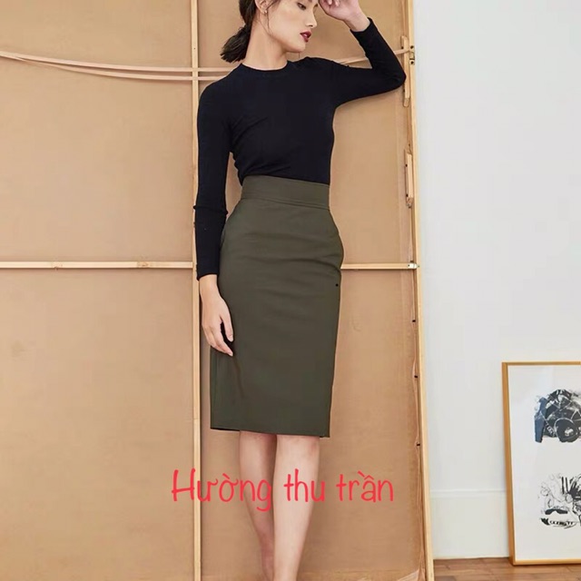 Chân váy dáng suông cạp cao thời trang công sở sành điệu | BigBuy360 - bigbuy360.vn